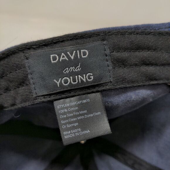 David and Young Men's Slideback Hat Blue OSFM Bad Hair Day Embroidered Logo - Picture 11 of 11